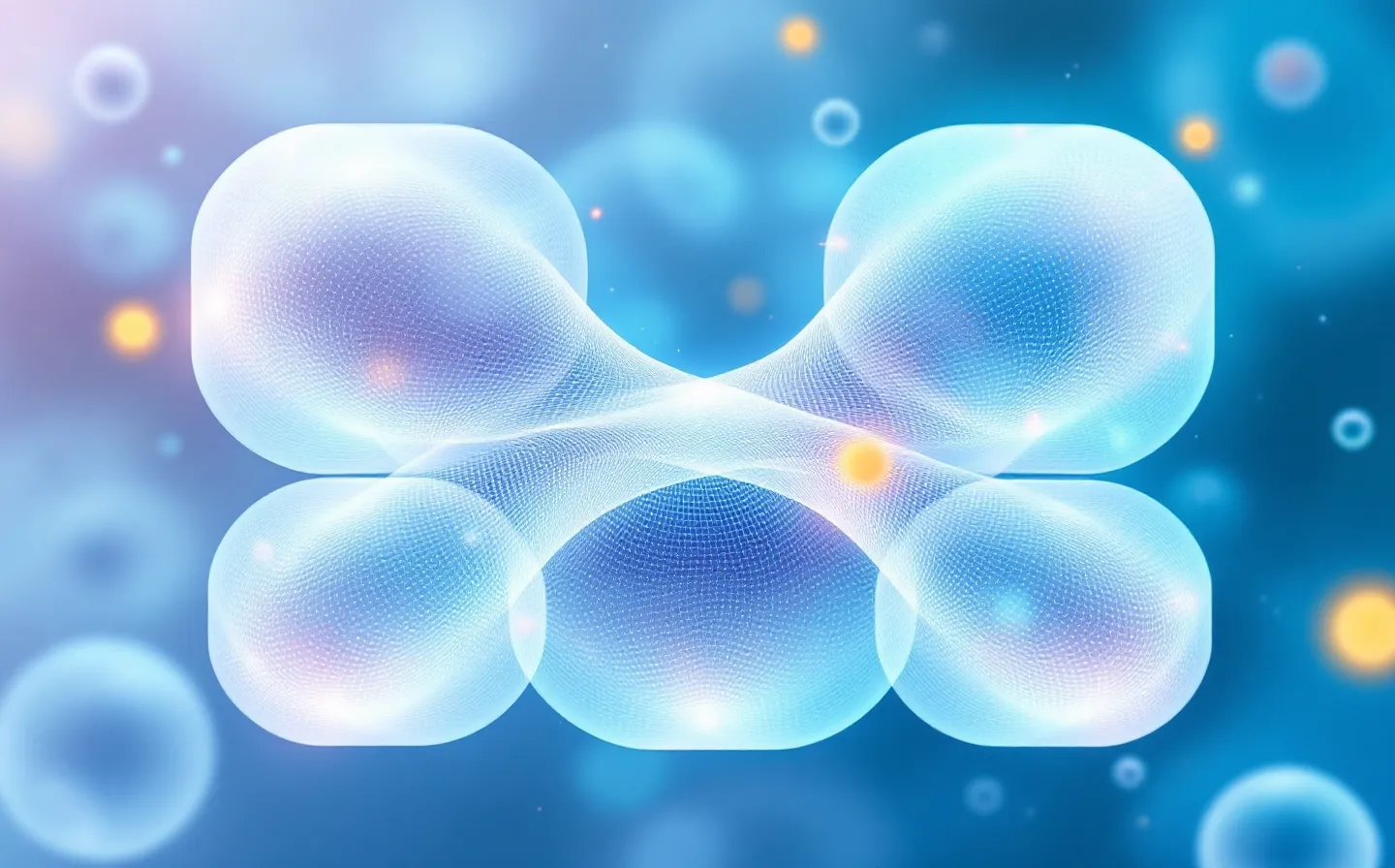 Abstract call-grid illustration of three receptor signals converging on one peptide